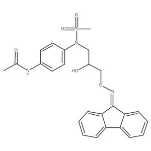 N-{4-[N-(3-{[(9H-fluoren-9-ylidene)amino]oxy}-2-hydroxypropyl)methanesulfonamido]phenyl}acetamide Structure