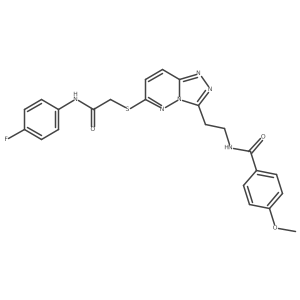 N-{2-[6-({[(4-fluorophenyl)carbamoyl]methyl}sulfanyl)-[1,2,4]triazolo[4,3-b]pyridazin-3-yl]ethyl}-4-methoxybenzamide结构式