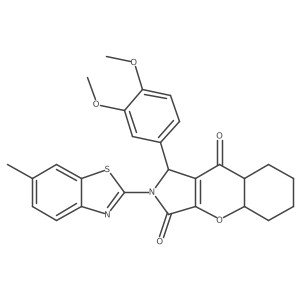 1-(3,4-dimethoxyphenyl)-2-(6-methyl-1,3-benzothiazol-2-yl)-4a,5,6,7,8,8a-hexahydro-1H-chromeno[2,3-c]pyrrole-3,9-dione Structure