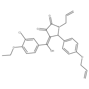 (4E)-4-[(3-chloro-4-ethoxyphenyl)-hydroxymethylidene]-5-(4-prop-2-enoxyphenyl)-1-prop-2-enylpyrrolidine-2,3-dione Structure