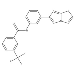 N-(3-(imidazo[2,1-b]thiazol-6-yl)phenyl)-3-(trifluoromethyl)benzamide结构式