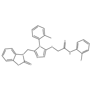 N-(2-fluorophenyl)-2-((5-((2-oxobenzo[d]thiazol-3(2H)-yl)methyl)-4-(o-tolyl)-4H-1,2,4-triazol-3-yl)thio)acetamide结构式