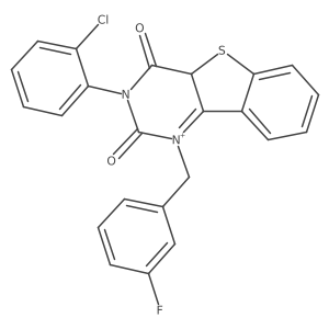 5-(2-Chlorophenyl)-3-[(3-fluorophenyl)methyl]-8-thia-3,5-diazatricyclo[7.4.0.0^{2,7}]trideca-1(9),2(7),10,12-tetraene-4,6-dione结构式