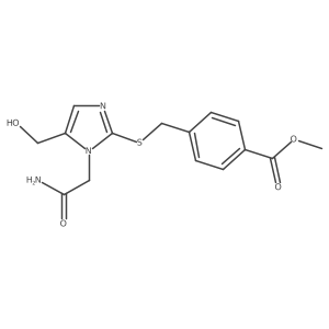 methyl 4-(((1-(2-amino-2-oxoethyl)-5-(hydroxymethyl)-1H-imidazol-2-yl)thio)methyl)benzoate Structure