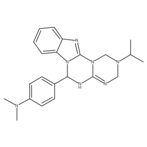 dimethyl{4-[3-(methylethyl)(1H,2H,4H,12H-benzimidazolo[2',1'-2,3]1,3,5-triazin o[1,6-a]1,3,5-triazaperhydroin-12-yl)]phenyl}amine Structure