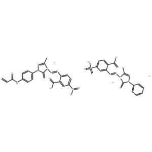 Chromate(2-), (2-((4,5-dihydro-3-methyl-5-oxo-1-(4-((1-oxo-2-propenyl)amino)phenyl)-1H-pyrazol-4-yl)azo)-5-nitrobenzoato(2-))(2-((4,5-dihydro-3-methyl-5-oxo-1-phenyl-1H-pyrazol-4-yl)azo)-4-sulfobenzoato(3-))-, dihydrogen Structure