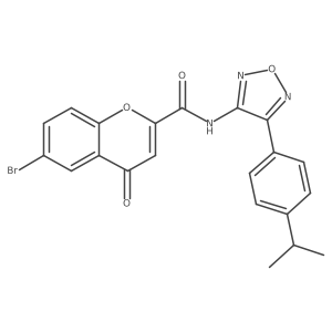 6-bromo-4-oxo-N-{4-[4-(propan-2-yl)phenyl]-1,2,5-oxadiazol-3-yl}-4H-chromene-2-carboxamide Structure