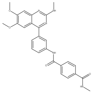 N1-[3-[6,7-dimethoxy-2-(methylamino)-4-quinazolinyl]phenyl]-N4-methyl-1,4-benzenedicarboxamide结构式