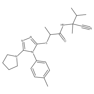 N-(1-cyano-1,2-dimethylpropyl)-2-{[4-(4-methylphenyl)-5-(pyrrolidin-1-yl)-4H-1,2,4-triazol-3-yl]sulfanyl}propanamide Structure
