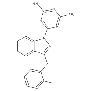 6-(3-(2-fluorobenzyl)-1H-indazol-1-yl)-1,3,5-triazine-2,4-diamine结构式