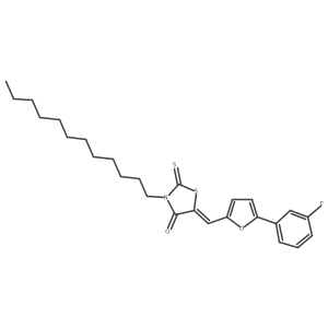 3-Dodecyl-5-[[5-(3-fluorophenyl)-2-furanyl]methylene]-2-thioxo-4-thiazolidinone结构式