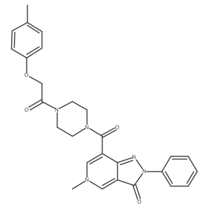 5-methyl-2-phenyl-7-(4-(2-(p-tolyloxy)acetyl)piperazine-1-carbonyl)-2H-pyrazolo[4,3-c]pyridin-3(5H)-one结构式