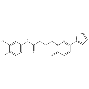 N-(3-chloro-4-fluorophenyl)-4-[6-oxo-3-(thiophen-2-yl)-1,6-dihydropyridazin-1-yl]butanamide Structure