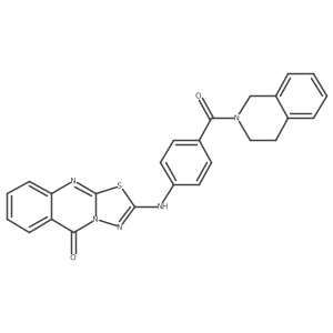 2-{[4-(1,2,3,4-tetrahydroisoquinoline-2-carbonyl)phenyl]amino}-5H-[1,3,4]thiadiazolo[2,3-b]quinazolin-5-one结构式