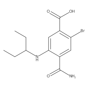 4-(Aminocarbonyl)-2-bromo-5-[(1-ethylpropyl)amino]benzoic acid Structure