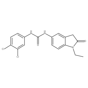CCN1C(=O)Cc2cc(NC(=O)Nc3ccc(Cl)c(Cl)c3)ccc21结构式