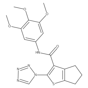 2-(1H-tetrazol-1-yl)-N-(3,4,5-trimethoxyphenyl)-5,6-dihydro-4H-cyclopenta[b]thiophene-3-carboxamide Structure