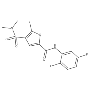 N-(2,5-difluorophenyl)-4-(N,N-dimethylsulfamoyl)-5-methylfuran-2-carboxamide结构式