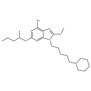 2-{[(1S)-1-Methylbutyl]oxy}-8-(methyloxy)-9-[5-(1-piperidinyl)pentyl]-9H-purin-6-amine结构式