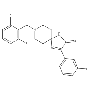 8-(2-Chloro-6-fluorobenzyl)-3-(3-fluorophenyl)-1,4,8-triazaspiro[4.5]dec-3-en-2-one结构式