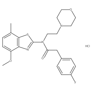 2-(4-fluorophenyl)-N-(4-methoxy-7-methylbenzo[d]thiazol-2-yl)-N-(2-morpholinoethyl)acetamide hydrochloride Structure