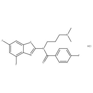 N-(4,6-difluorobenzo[d]thiazol-2-yl)-N-(3-(dimethylamino)propyl)-4-fluorobenzamide hydrochloride Structure