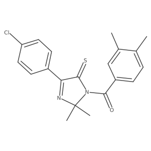 (4-(4-chlorophenyl)-2,2-dimethyl-5-thioxo-2,5-dihydro-1H-imidazol-1-yl)(3,4-dimethylphenyl)methanone结构式