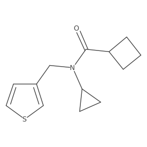 N-cyclopropyl-N-(thiophen-3-ylmethyl)cyclobutanecarboxamide结构式