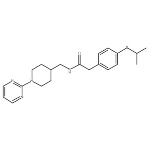 2-(4-(isopropylthio)phenyl)-N-((1-(pyrimidin-2-yl)piperidin-4-yl)methyl)acetamide结构式