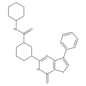 N-cyclohexyl-1-(4-oxo-7-phenyl-3,4-dihydrothieno[3,2-d]pyrimidin-2-yl)piperidine-3-carboxamide结构式