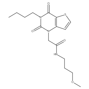2-(3-butyl-2,4-dioxo-3,4-dihydrothieno[3,2-d]pyrimidin-1(2H)-yl)-N-(3-methoxypropyl)acetamide结构式