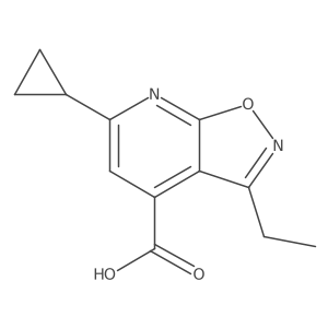 6-Cyclopropyl-3-ethylisoxazolo[5,4-b]pyridine-4-carboxylic acid结构式