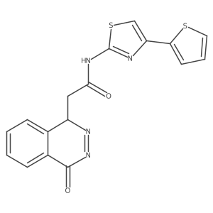 2-(4-oxo-1H-phthalazin-1-yl)-N-(4-thiophen-2-yl-1,3-thiazol-2-yl)acetamide结构式