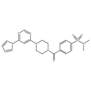 4-(4-(6-(1H-imidazol-1-yl)pyrimidin-4-yl)piperazine-1-carbonyl)-N,N-dimethylbenzenesulfonamide结构式