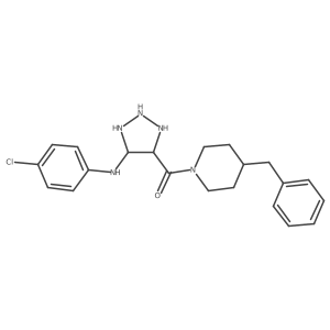 4-(4-benzylpiperidine-1-carbonyl)-N-(4-chlorophenyl)-1H-1,2,3-triazol-5-amine结构式