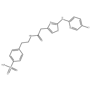 2-(2-((5-chloropyridin-2-yl)amino)thiazol-4-yl)-N-(4-sulfamoylphenethyl)acetamide Structure