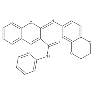 (2Z)-2-(2,3-dihydro-1,4-benzodioxin-6-ylimino)-N-(pyridin-2-yl)-2H-chromene-3-carboxamide Structure