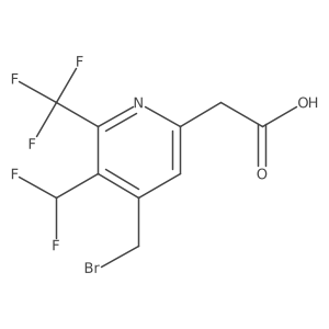 2-(4-(Bromomethyl)-5-(difluoromethyl)-6-(trifluoromethyl)pyridin-2-yl)acetic acid Structure