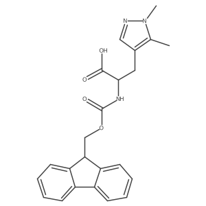 3-(1,5-Dimethylpyrazol-4-yl)-2-(9H-fluoren-9-ylmethoxycarbonylamino)propanoic acid结构式