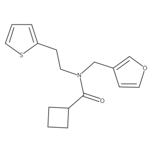 N-(furan-3-ylmethyl)-N-(2-(thiophen-2-yl)ethyl)cyclobutanecarboxamide Structure