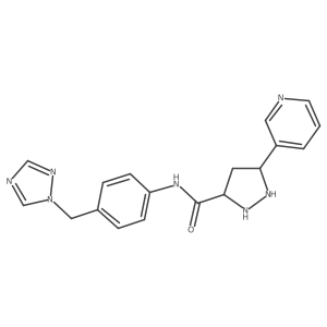 5-pyridin-3-yl-N-[4-(1,2,4-triazol-1-ylmethyl)phenyl]pyrazolidine-3-carboxamide Structure