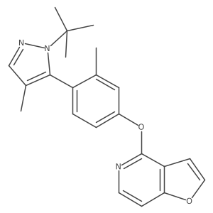 4-[4-(1-tert-Butyl-4-methyl-1H-pyrazol-5yl)-3-methylphenoxy]furo[3,2-c]pyridine结构式