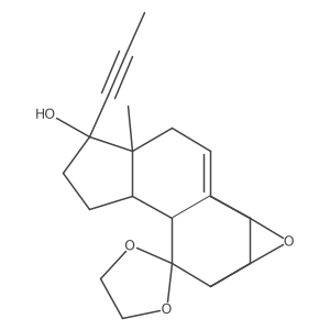 5b,10b-Epoxy-3,3-ethylenedioxy-17b-hydroxy-17a-(prop-1-ynyl)estr-9(11)-ene结构式