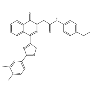 2-[4-[3-(3,4-dimethylphenyl)-1,2,4-oxadiazol-5-yl]-1-oxophthalazin-2(1H)-yl]-N-(4-ethylphenyl)acetamide Structure