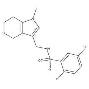 2,5-difluoro-N-((1-methyl-1,4,6,7-tetrahydropyrano[4,3-c]pyrazol-3-yl)methyl)benzenesulfonamide Structure