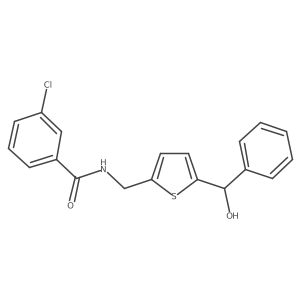 3-chloro-N-((5-(hydroxy(phenyl)methyl)thiophen-2-yl)methyl)benzamide结构式