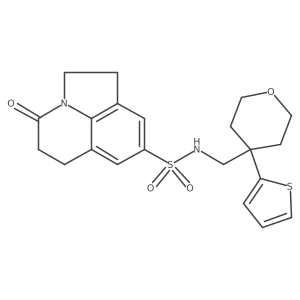 4-oxo-N-((4-(thiophen-2-yl)tetrahydro-2H-pyran-4-yl)methyl)-2,4,5,6-tetrahydro-1H-pyrrolo[3,2,1-ij]quinoline-8-sulfonamide结构式