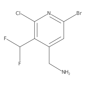 (6-Bromo-2-chloro-3-(difluoromethyl)pyridin-4-yl)methanamine Structure