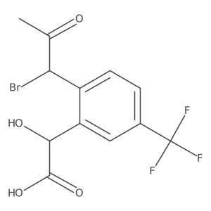 2-(1-Bromo-2-oxopropyl)-5-(trifluoromethyl)mandelic acid Structure