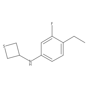 N-(4-Ethyl-3-fluorophenyl)thietan-3-amine结构式